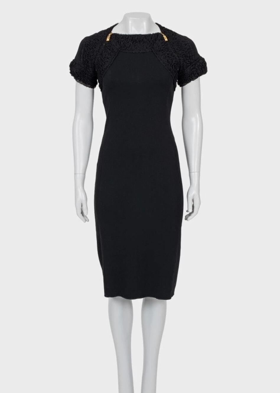 Roberto Cavalli Class Gold Tone Hardware Fitted Dress 40/S